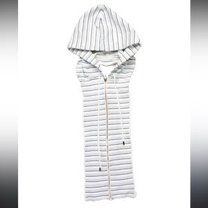 Veronica Beard Striped Hoodie Dickey Insert Blue White Black Stripe One size